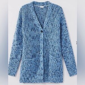 J JILL women’s blue Utopia cardigan sweater L Large